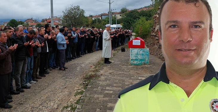 Beyin kanaması nedeniyle hayatını kaybeden polis memuru toprağa verildi
